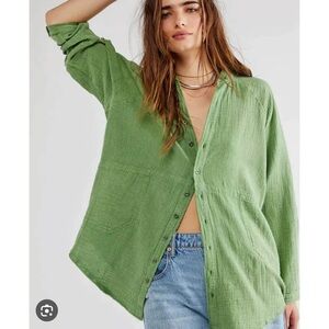 We The Free Tops We The Free Summer Daydream Buttondown oversized gauzey size xs